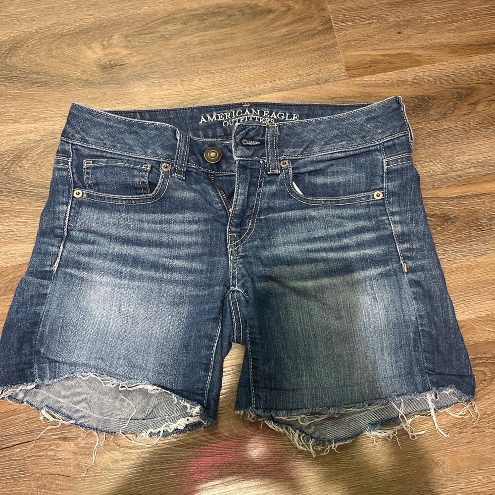 American Eagle Outfitters Blue Jean Shorts Cut-Off Style